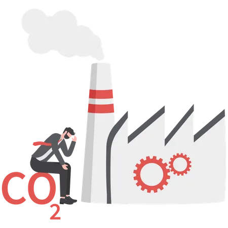 Carbon Dioxide Reduction Stop Air Pollution And Environment Damage Save Planet Earth Concept Illustration