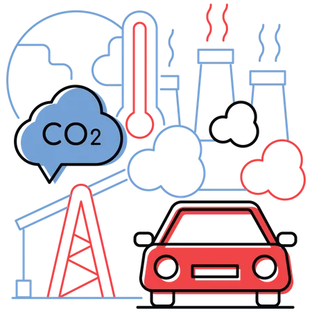 Carbon emission  Illustration