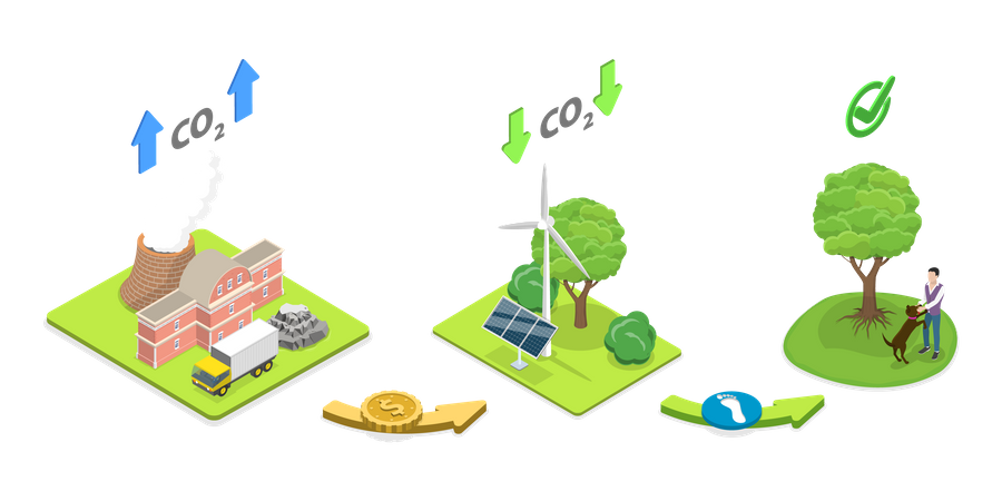 Carbon Emission Control  Illustration