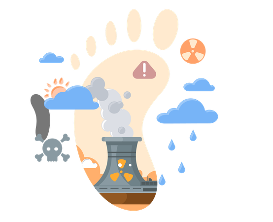 Carbon Footprint and air pollution  Illustration