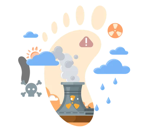 Carbon Footprint and air pollution  Illustration