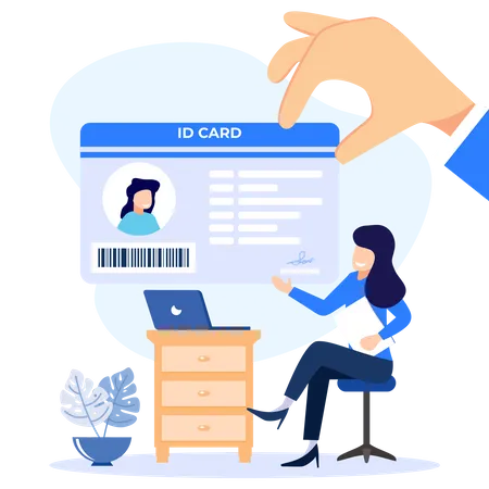 Illustration Vector Graphic Cartoon Character Of ID Card With Photo イラスト
