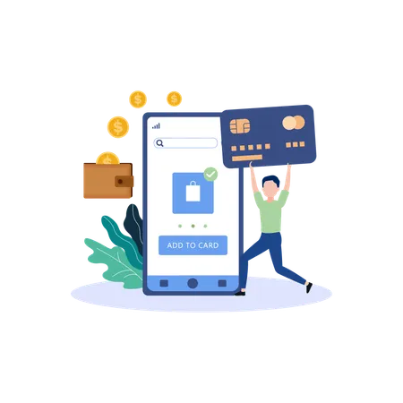 Payments Flat Illustration In This Design You Can See How Technology Connect To Each Other Each File Comes With A Project In Which You Can Easily Change Colors And More Illustration