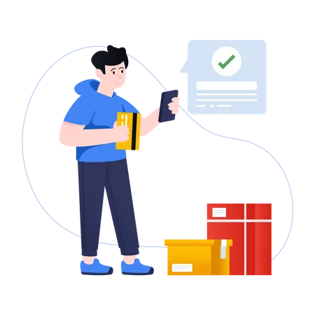 Ready To Use Illustration Of Order Payment In Flat Style Illustration