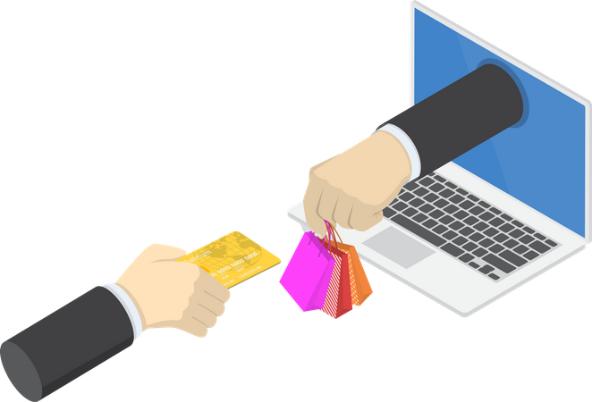 Card payment for online shopping Illustration
