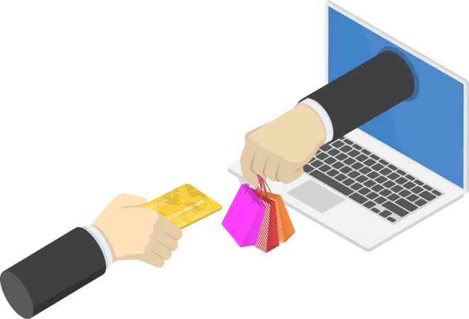 Card payment for online shopping  Illustration