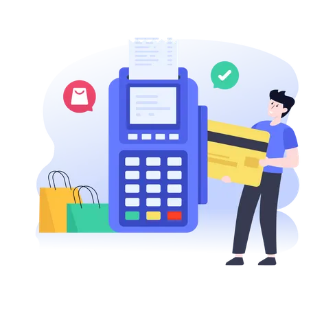 Card Payment For shopping  Illustration