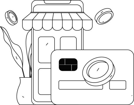 Card payment option on E-Commerce app  Illustration