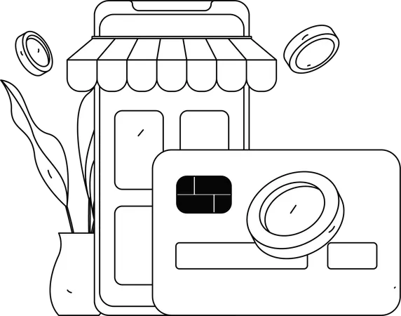 Card payment option on E-Commerce app  Illustration