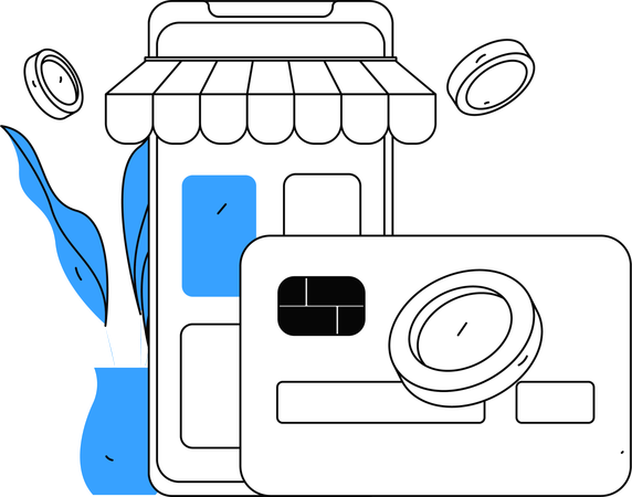 Card payment option on E-Commerce app  Illustration