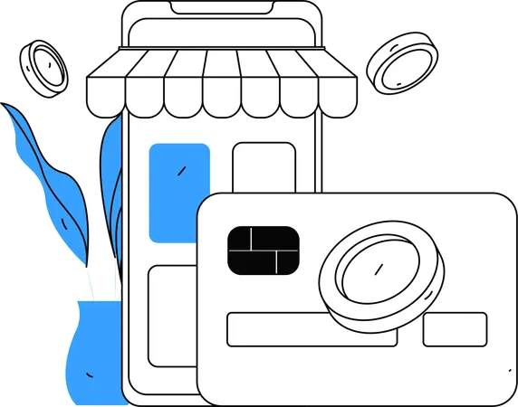 Card payment option on E-Commerce app  Illustration