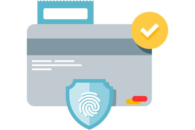 Card payment verification using fingerprint  Illustration