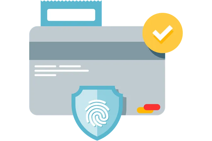 Card payment verification using fingerprint  Illustration