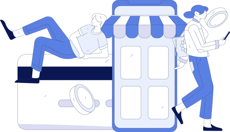 Card Shopping  Illustration