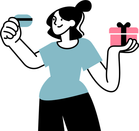 Card Shopping Illustration