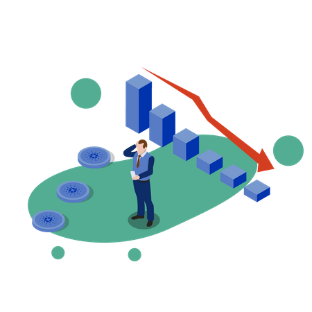 Cardano Coin Price Fall  Illustration