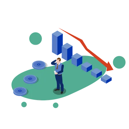 Cardano Coin Price Fall  Illustration