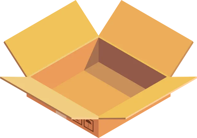 Boxes Isometric Cardboard Packages Open And Closed 일러스트레이션