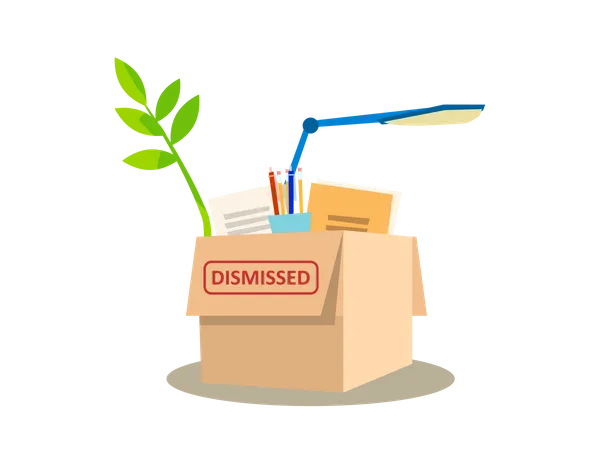 Cardboard Box Full of Personal Belongings  Illustration