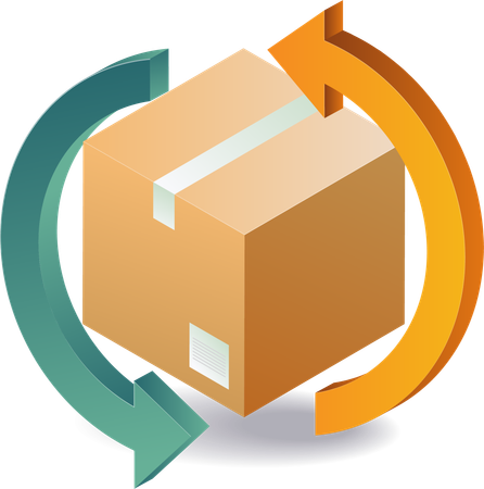 Cardboard package for shipping transactions  Illustration