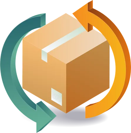 Cardboard package for shipping transactions  Illustration