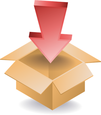 Cardboard package symbol with arrow  Illustration