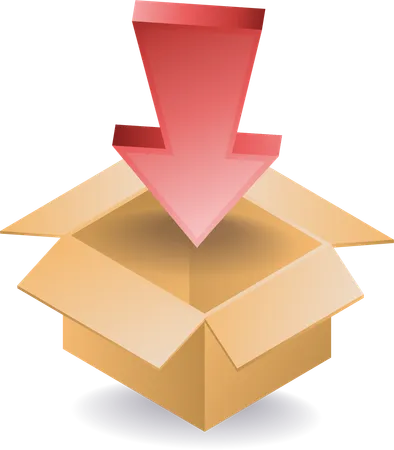 Cardboard package symbol with arrow  Illustration