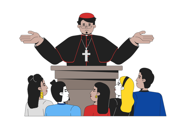 Cardeal padre sermão político  Ilustração