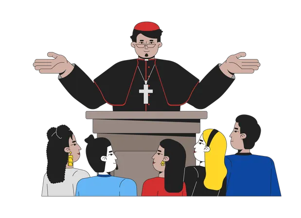 Cardeal padre sermão político  Ilustração