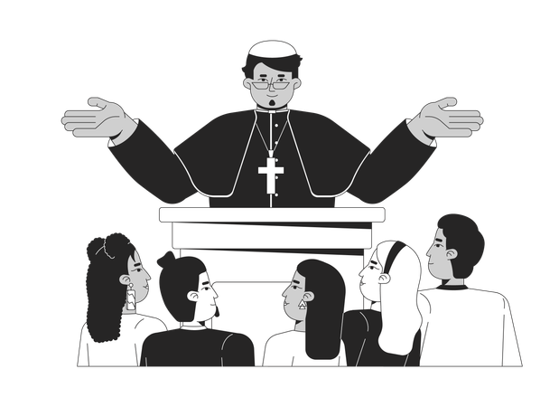 Cardeal padre sermão político  Ilustração