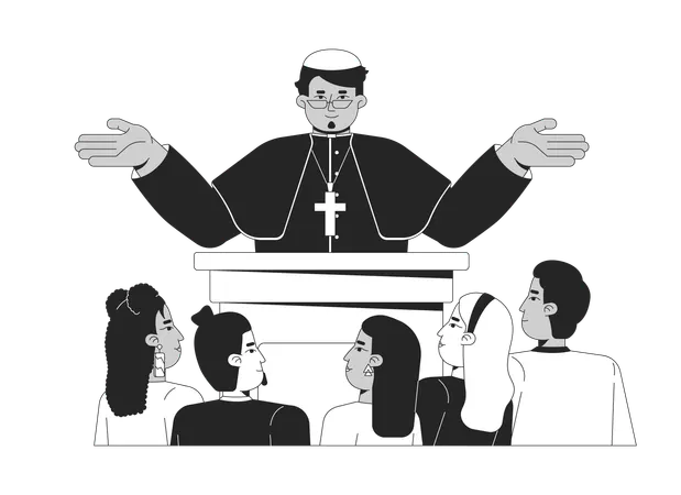 Cardeal padre sermão político  Ilustração