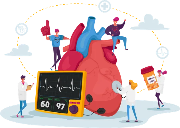 Atención médica de cardiología  Ilustración