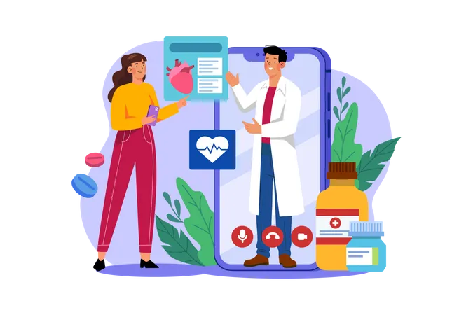 Cardiologista on-line  Ilustração