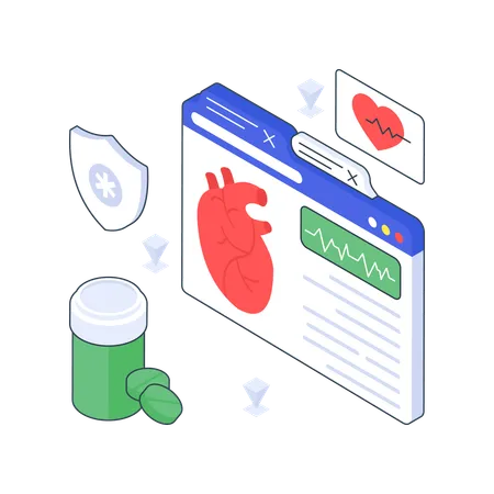 Cardiologue en ligne  Illustration