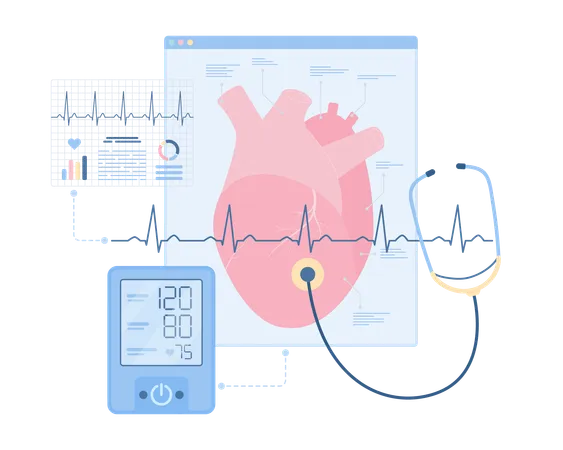 Cardiovascular care and heart health  Illustration