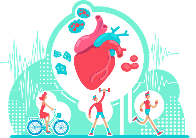 Cardiovascular system health care Illustration