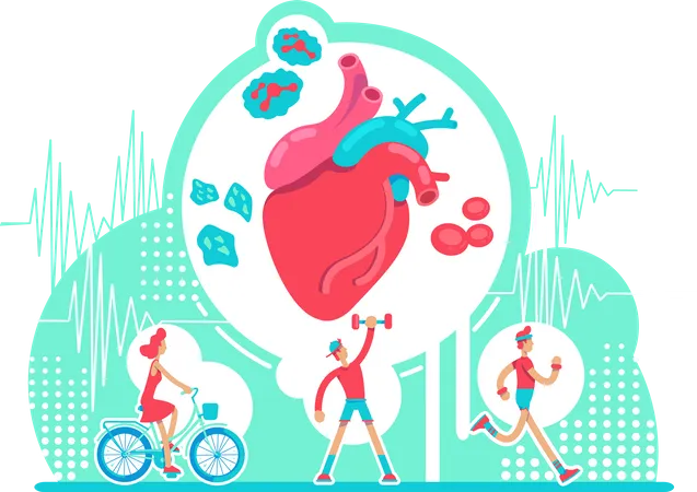 Cardiovascular system health care Illustration