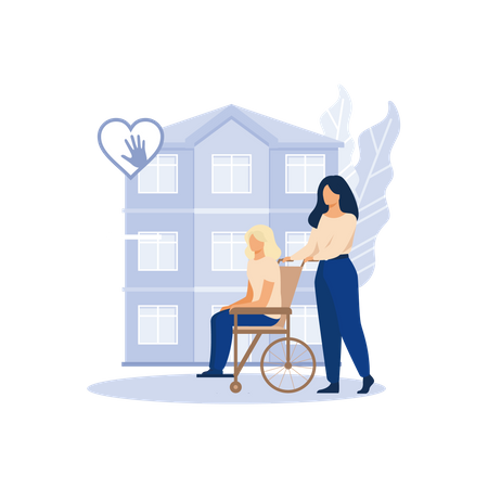 Care for the elderly  Illustration