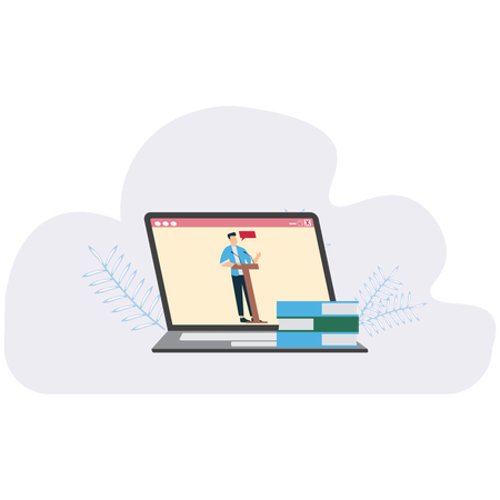 Career Coaching Online Course attended by employee  Illustration