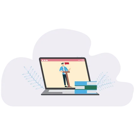 Career Coaching Online Course attended by employee  Illustration