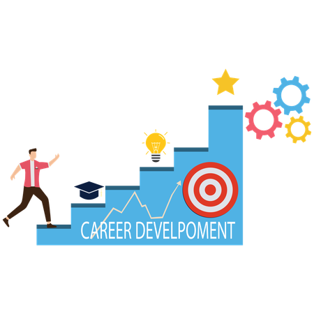 Career development steps leading to success and growth  Illustration