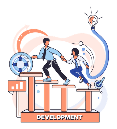 Career growth Development Illustration