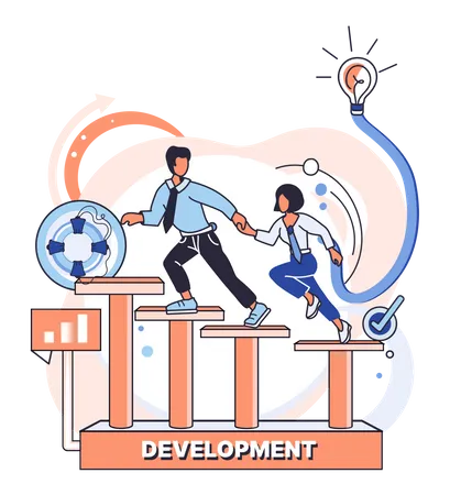 Career growth Development  Illustration