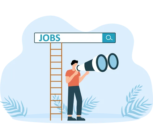 Career or job search and find opportunity  Illustration