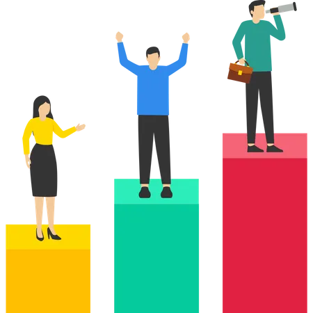 Career rise to success  Illustration