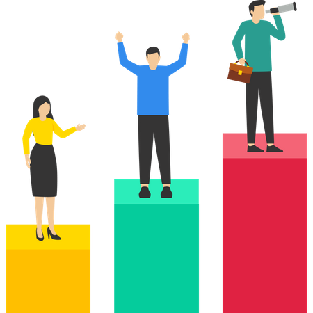 Career rise to success  Illustration