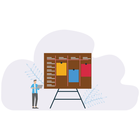 Career Strategy Planning Board shown by businessman  Illustration