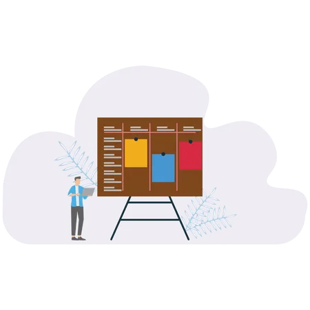 Career Strategy Planning Board shown by businessman  Illustration