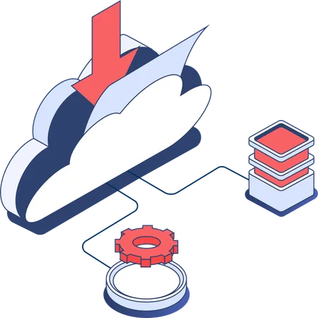 Carga de datos en la nube  Ilustración