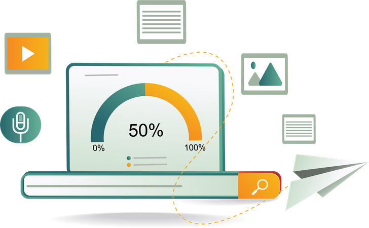 Carga de datos en el servidor web para almacenar detalles confidenciales  Illustration